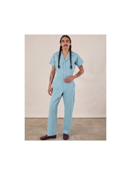 Big Bud Press Pants - Big Bud Press Short Sleeve Jumpsuit Baby Blue